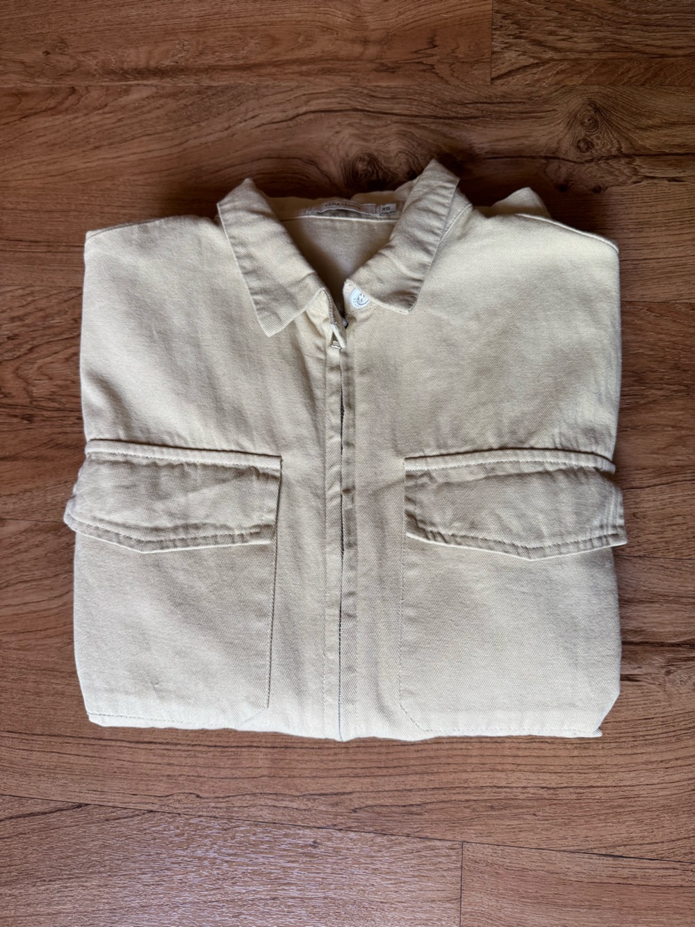 Cream Cotton Overall with Front Pockets
